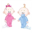 thumbnail image 3 of Ambesonne Pink and Blue Duvet Cover Sets, Boy Girl Bunny, 2-Twin, Pale Blue and Pink Peach, 3 of 4