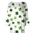 thumbnail image 6 of UngA St Patrick's Day Shirt Women Plus Size Funny V Neck 3/4 Sleeve Tops Shamrock Graphic Tshirt Irish Shirts Outfit,Size M, 6 of 9