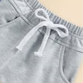 thumbnail image 4 of TOWED22 Infant Toddler Baby Boy Summer Clothes Set Short Sleeve Letter Letter Top Pocket Shorts 2 Piece Outfit(Blue,3-6 M), 4 of 6