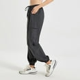 thumbnail image 2 of SWSMCLT Women's High Waisted Pants Jogger Comfy Drawstring Workout Summer Lightweight Sweatpants Joggers Gym Long Baggy Dark Grey Medium, 2 of 4