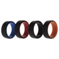 thumbnail image 1 of Juego de anillos de boda de silicona de 2 capas biselados de 8 mm - Negro por ROQ para hombres - Anillo de 4 x 8 mm, 1 of 1