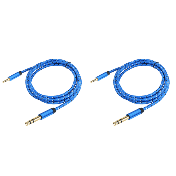 Cable Audio Estéreo 3 5 Mm A 6 35 para Guitarra Portátil Cine en Casa (2 M) Azul