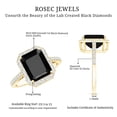 thumbnail image 5 of Rosec Jewels Certified Lab Grown Black Diamond Emerald Cut Engagement Ring 3 Ct (AAAA Grade) - Black and White Diamond Ring, 14K Yellow Gold, US 4.50, 5 of 8