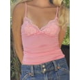 thumbnail image 3 of Tops for Women Sexy- Tank Tops - Y2K Bralette Spaghetti Strap Undershirts Slim Going Out Top Pink L, 3 of 7
