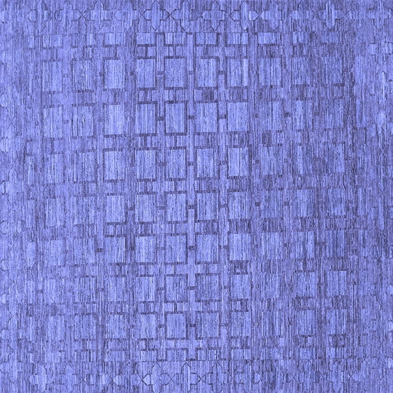 Ahgly Company Indoor Square Abstract Blue Contemporary Area Rugs, 6' Square