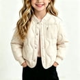 thumbnail image 2 of Girls Lightweight Quilted Padded Jacket Button Down Coat Cozy Warm Long Sleeve Outerwear for Girls Winter Outdoor Daily Wear, 2 of 6