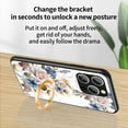 thumbnail image 2 of Dteck Flower Pattern Case for iPhone 16 Pro Max, iPhone 16 Pro Max Case with Built-in 360 Rotatable Ring Holder Kickstand Slim Shockproof Bumper Phone Case Cover for iPhone 16 Pro Max,Black, 2 of 5