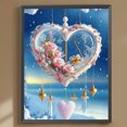 thumbnail image 2 of 5D DIY taladro redondo completo pintura de diamante Snowy Love Charm Kit decoración del hogar 30x40cm, 2 of 9