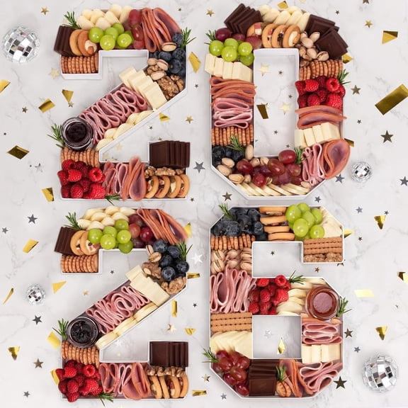 2026 Graduation Table Centerpieces – 10" Charcuterie Board Box with 2026 Numbers, Paper Serving Tray Decoration for Kindergarten,  High School, College Graduation Party Supplies