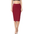 thumbnail image 5 of ClothingAve. Women's High Waist Basic Knee Length Bodycon Skirt Elastic Waistband S~3X Female Skirt, 5 of 7