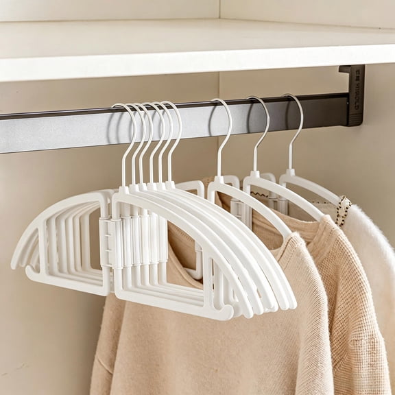 Clothes Hangers, Foldable Travel Hanger, Folding Design with Streamlined Closet Use and Simple Sorting for Travel, Hotels, Closets and Portable Garment Organization, White