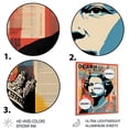 thumbnail image 3 of Designart "Pop Art Remix of Queen Elizabeth's Reign I" Magazines Metal Wall Art, Red Metal Wall Decor, Space Metal Art Decor For Living Room - 30x40 Inch, 3 of 6