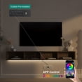 thumbnail image 4 of Floating TV Stand for TVs Up To 75'', High Gloss Top Modern Wall Mounted TV Stand with with Led Lights, Power Outlet, 4 Cabinets, Floating TV Cabinet Entertainment Center for Living Room, 4 of 7