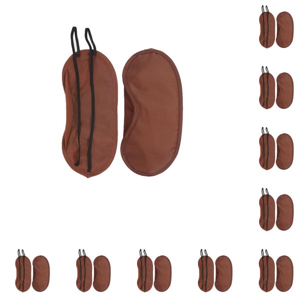 Qarigey Cubierta para los ojos Cómoda Transpirable Venda para los ojos Cubiertas para dormir Café Café 10Conjunto