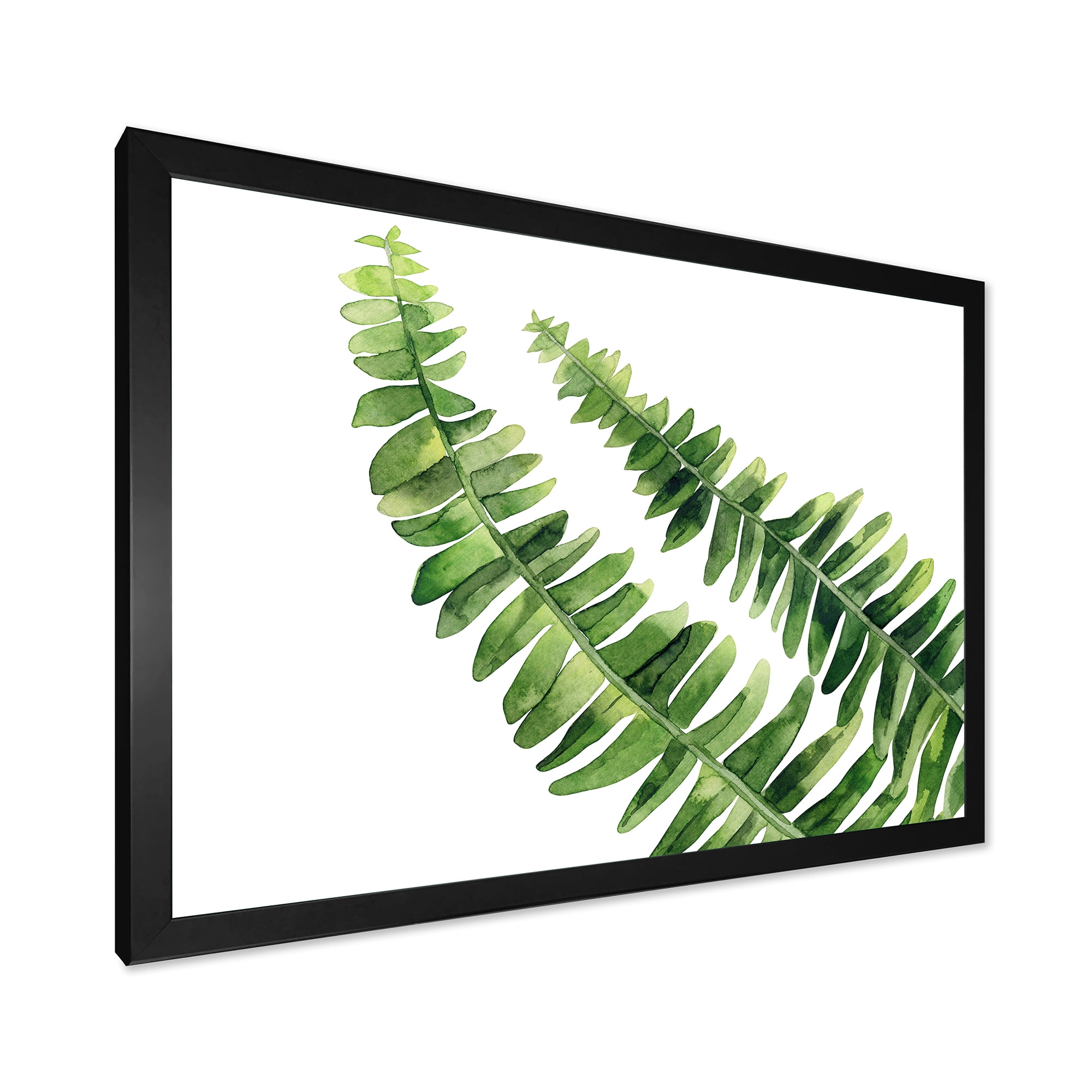 Designart 'Fern Plant Leaves Detail I' Farmhouse Framed Art Print