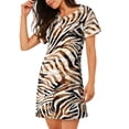 thumbnail image 2 of Balery Watercolor Zebra Pattern Womens Short Sleeve Sleepshirt Scoopneck Cute Nightdress Comfy Nightgown Loungewear Dress, 2 of 6