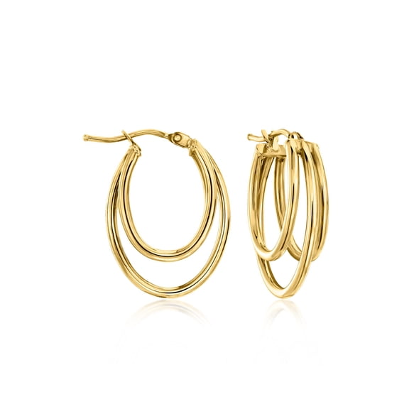 Ross-Simons Italian 10kt Yellow Gold Triple-Oval Hoop Earrings, Women's, Adult