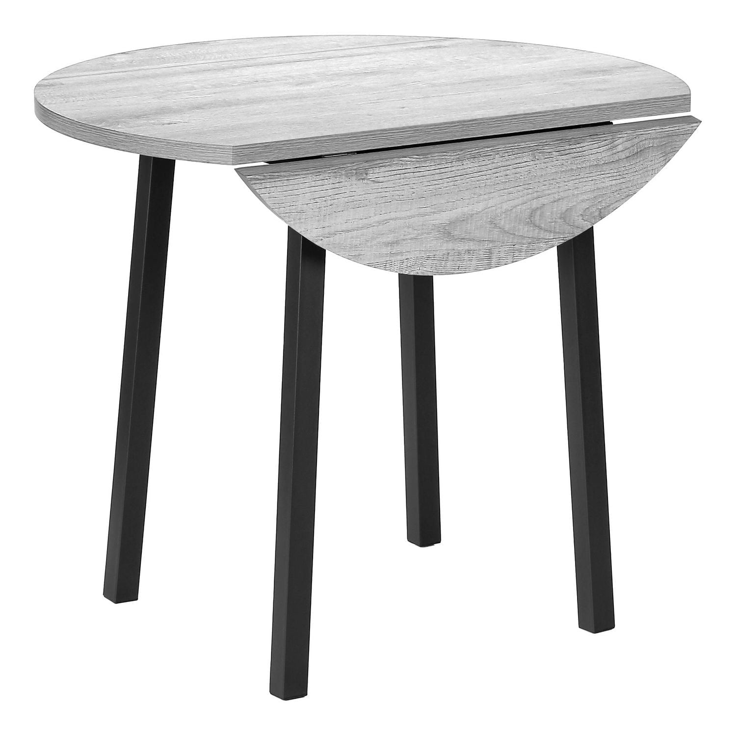 Monarch Specialties  Ensemble De Table À Manger, Ensemble 3pcs, Petit, Tablette Rabatante 35", Cuisine, Métal Noir, Stratifié Gris, Contemporain, Moderne