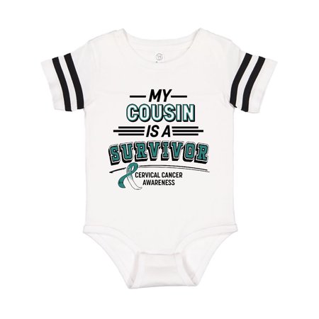 

Inktastic My Cousin is a Survivor Cervical Cancer Awareness Gift Baby Boy or Baby Girl Bodysuit