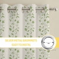 thumbnail image 6 of Green Floral Kitchen Curtains Window Panels, Spring Flowers Insulated Window Treatment Curtain, Grommet Curtains for Bedroom/Living Room/Bathroom, 2 Piece 42"Wx45"L, 6 of 8