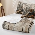 thumbnail image 4 of Erosebridal Vintage Wood Tiger Twin Quilt Set for Boys Men, Pine Tree Print Twin Coverlet Set, Brown Beige, 2 Pieces, 4 of 7