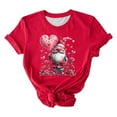 thumbnail image 2 of Fartey Valentines Shirts for Women Plus Size Valentine's Graphic Tees Loose Casual Short Sleeve Crewneck Tshirts Cute Holiday Tops Red 3XL, 2 of 5