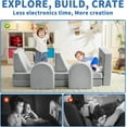 thumbnail image 5 of Wanan Kids Couch 10PCS, Modular Kids Play Couch for Playroom Bedroom, 10 in 1 Multifunctional Kid Sofa for Playing, Creativing, Sleeping, Indoor Toddler Couches for Boys and Girls, 5 of 8