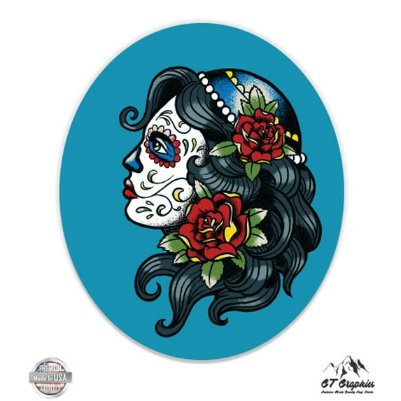 Dia de los Muertos - 8" Vinyl Sticker - For Car Laptop I-Pad - Waterproof Decal