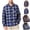 A161-Red, variant on Mens Long Sleeve Plaid Sweatshirt Button Down Shirts Casual Turn Down Collared Blouse with Chest Pocket Fall Winter Daily Outdoor Outfits