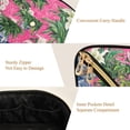 thumbnail image 5 of FORMRS Makeup Bag Travel Cosmetic Organizer for Women Fold Flat Zipper Pouch with Handle, White Vibrant Flowers, 5 of 8