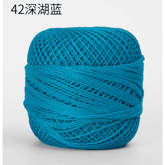 Zhuge 3 Skeins 50g Fine-Spun Pure Cotton Crochet Thread, Soft Yarn for Crochet & Hand Weaving, Deep lake Blue