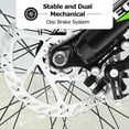thumbnail image 7 of Fat Tire Mountain Bike with Dual Disc Brake, 21 Speeds High-Carbon Steel Frame Bike with Front Suspension, Adult Sport Bicycle for Men and Women, Blue and Green, 7 of 7