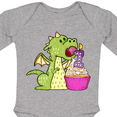 thumbnail image 4 of Inktastic Dragon Cupcake 1st Birthday Boys or Girls Long Sleeve Baby Bodysuit, 4 of 5