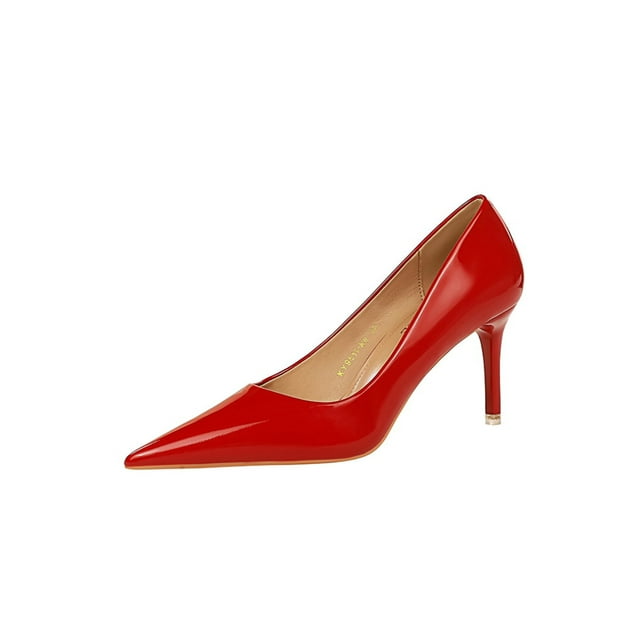 Woobling Escarpins Confort pour Femmes Marche Légers Stilettos Élégants Talons Hauts Rouges 7,5 cm 4
