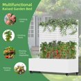 thumbnail image 5 of MAYEERTY 47*16*47"Outdoor White Metal Planter with Rect Louvered Climbing Trellis, Drainage hole & Wheels, 5 of 9