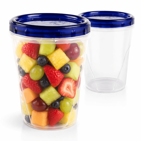 32 oz Twist Top Food Storage Containers, Airtight Leak-Resistant Plastic Canisters with Secure Seal Lids - 3 Pack