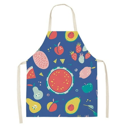 

1Pcs Flower Pattern Kitchen Apron for Woman Sleeveless Cotton Linen Aprons Home Cooking Baking Bibs Cleaning Tools Aventais