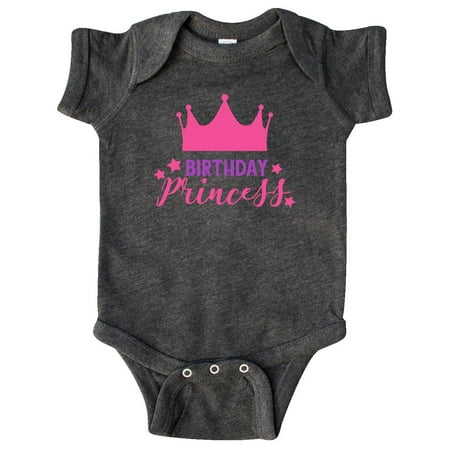 

Inktastic Birthday Princess Crown Stars - Pink Purple Gift Baby Girl Bodysuit