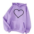 thumbnail image 2 of jsaierl Women's Hoodies Oversized Heart Print Hooded Sweatshirts Athletic Sweaters Trendy Long Sleeve Top Hoodie, 2 of 4