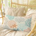 thumbnail image 4 of Coastal Turquoise Pillow Covers 24x36 Inch Cal King Size, Ocean Coral Starfish Shell Modern Sea Decorative Pillowcase with Zipper, Microfiber Pillow Protector Pillowcases for Couch Sofa Bed, 4 of 4