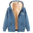 thumbnail image 2 of Wancir Unisex Women's Fleece Hoodie Jacket Cozy Sherpa Lined Zip Up Warm Hoodie Sweatshirt Winter Fluffy Sweater Hooded Coat, 2 of 4