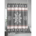 thumbnail image 5 of Chrsitmas Snowflake Shower Curtain Set ，Waterproof Fabric Shower Curtains Winter Snow Gray Background Shower Curtains for Bathroom,Bathroom Decor 72"x78", 5 of 6