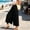 Black, variant on Womens High Waist Split Front Wide Leg Skort Pants Elastic Waistband Pocket Loose Thin Casual Culottes for Summer Coffee S(S)