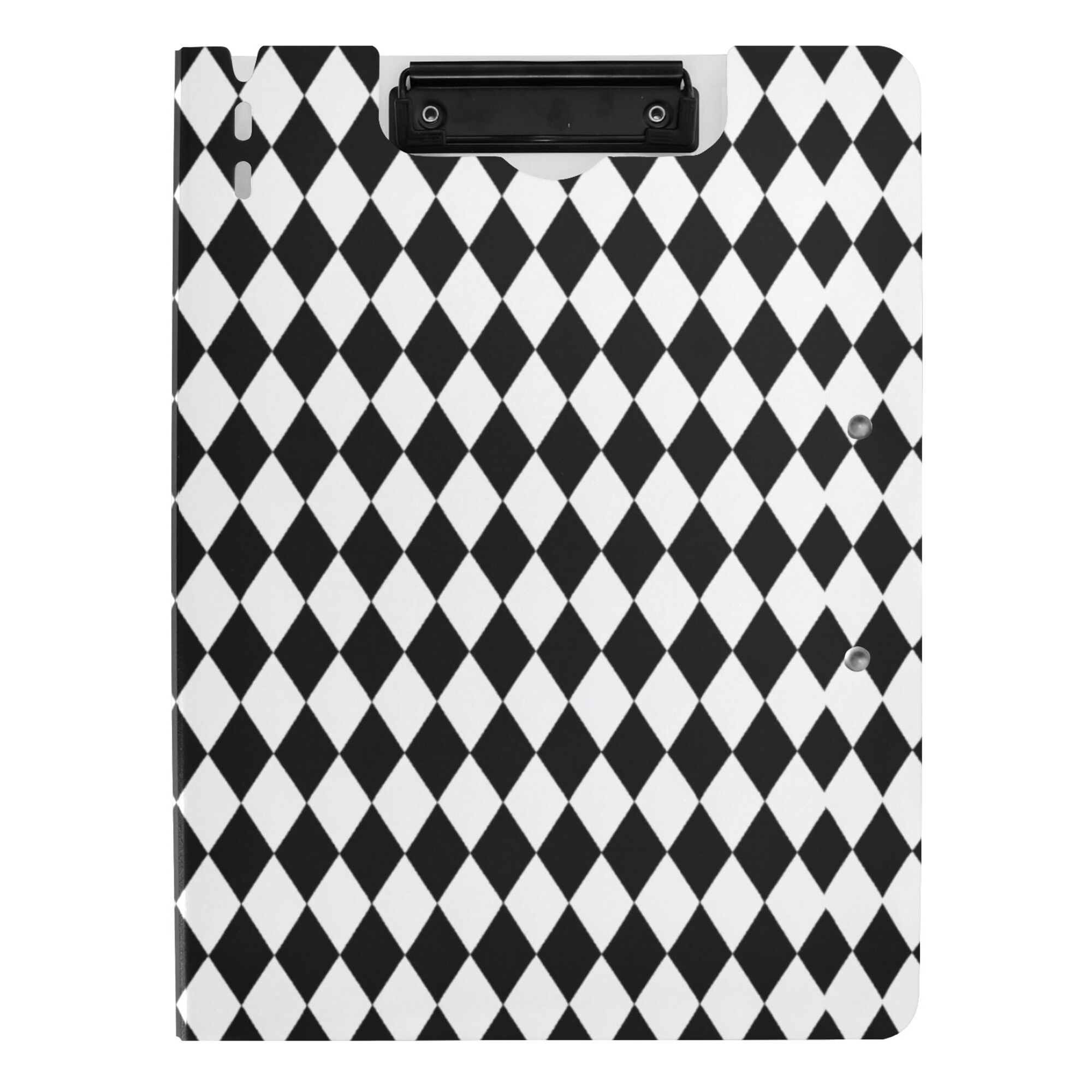 FORMRS A4 Clipboard Folder with Pen Holder Horizontal Foldable School Office Binder, Black and White Geometric