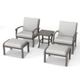 thumbnail image 2 of 5 Piece Aluminum Outdoor Patio Furniture Set, Patio Chairs with Ottomans and Side Table, Balcony Furniture, Patio Conversation Set for Porch Garden, 2 of 6