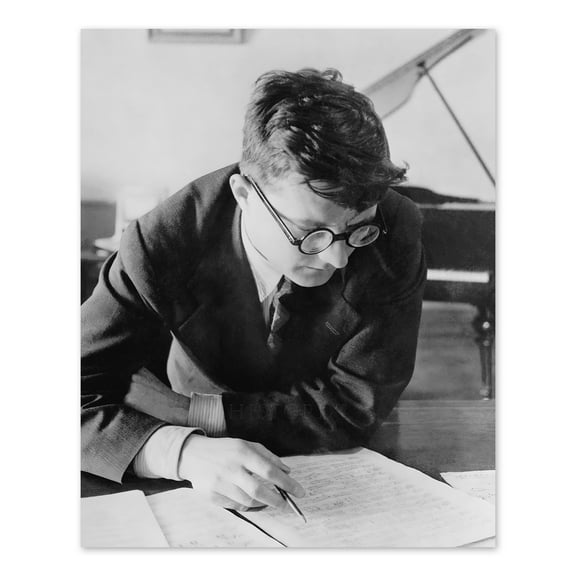 HISTORIX Vintage 1942 Dmitri Shostakovich Photo Print - Vintage Photo of Noted Russian Composer Dmitri Shostakovich Poster Wall Art Print