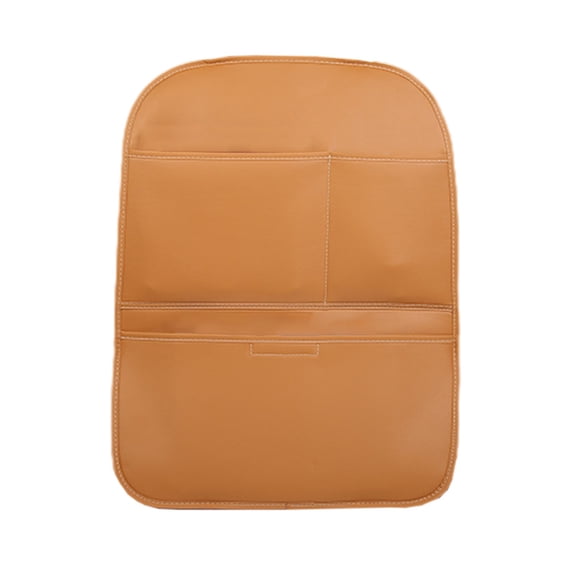 Car Seat Back Protector Kick Mat Rear Seat Guard Faux Leather Waterproof Cover Auto Interior Protection Universal Brown