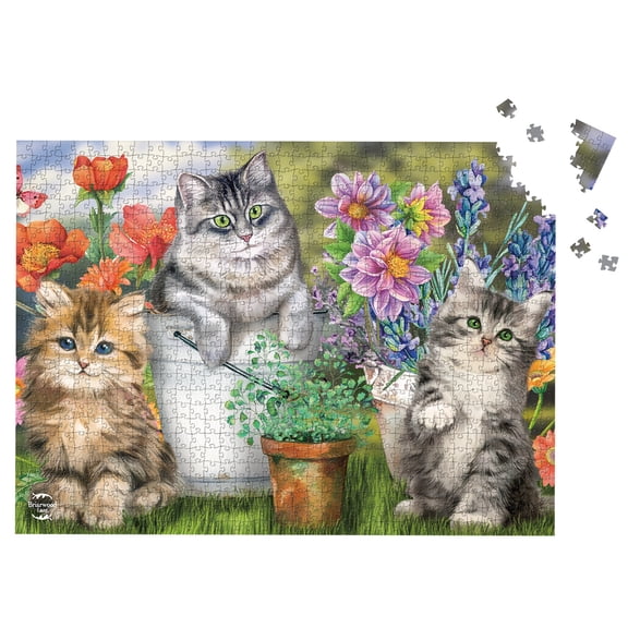 Briarwood Lane Jigsaw Puzzle 1000 Pieces Adult Finished Size 29.5x19.68 Garden Cats Spring Puzzle For Game Night