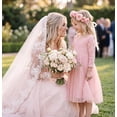 thumbnail image 2 of 2Bunnies Girls' 12M-10Y Paisley Lace Tulle Long Sleeve Knee Flower Girl Dress, 2 of 7