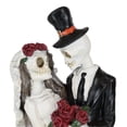 thumbnail image 2 of Day Of The Dead Wedding Skeletons Bride And Groom With Red Roses Figurine, 2 of 8